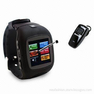 Touch Screen MP3/MP4 Watch Phone with Built-in Bluetooth, Supports Up to 32GB Memory T-flash Card